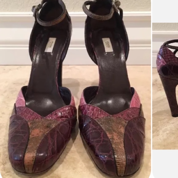 PRADA Genuine Crocodile Alligator Heel Rare ITALY - Picture 9 of 12